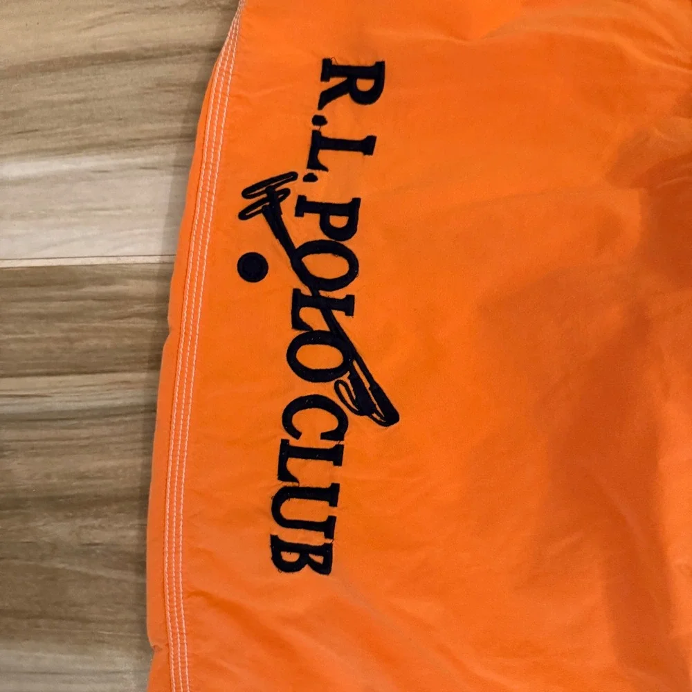Polo Ralph Lauren Boys Orange Big Pony Board Shorts Swim Trunks Size M 12/14